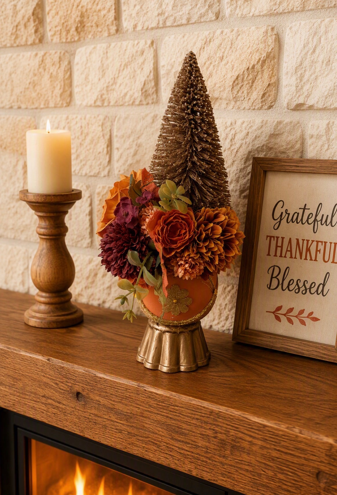Luxe Jewel Bottle Brush Tree Autumn Centerpiece | Handmade  Decor | Glam Tabletop Tree | Vintage-Inspired Thanksgiving  Decoration