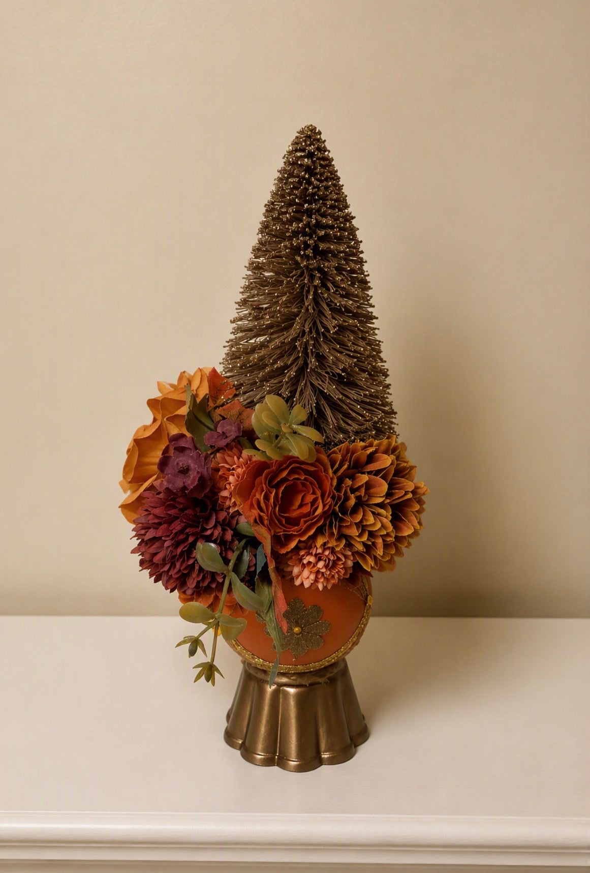 Luxe Jewel Bottle Brush Tree Autumn Centerpiece | Handmade  Decor | Glam Tabletop Tree | Vintage-Inspired Thanksgiving  Decoration
